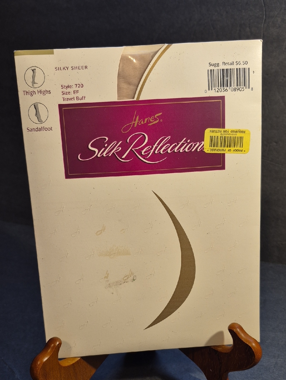 Vintage Hanes Silk Reflections Silky Sheer Travel Buff Thigh High Stockings  EF